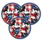 Disney Mickey & Minnie Mouse Patriotic Round 9" Dinner Plates 8ct